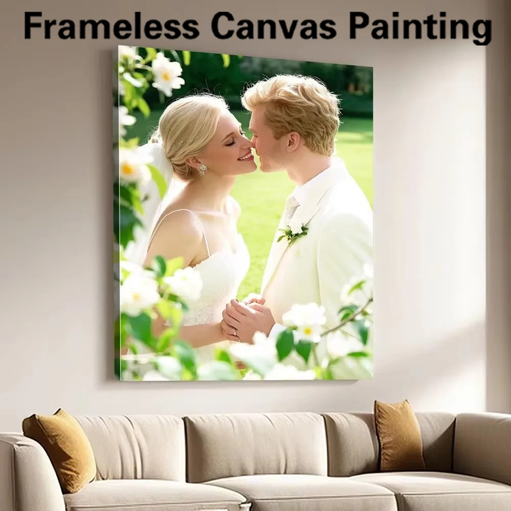 Home Bathroom Wall Decor - 1pc Frameless Personalize Custom Photo marry