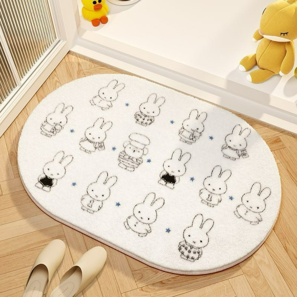 Bathroom Home Improvement - Miffy Cartoon Floor Mat Soft Imitation