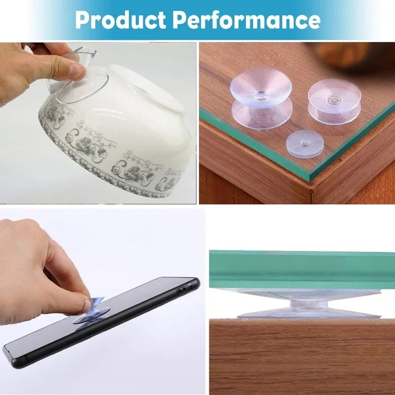 Glass Soap Dish - Double Sided Plastic Suction Cup Vacuum