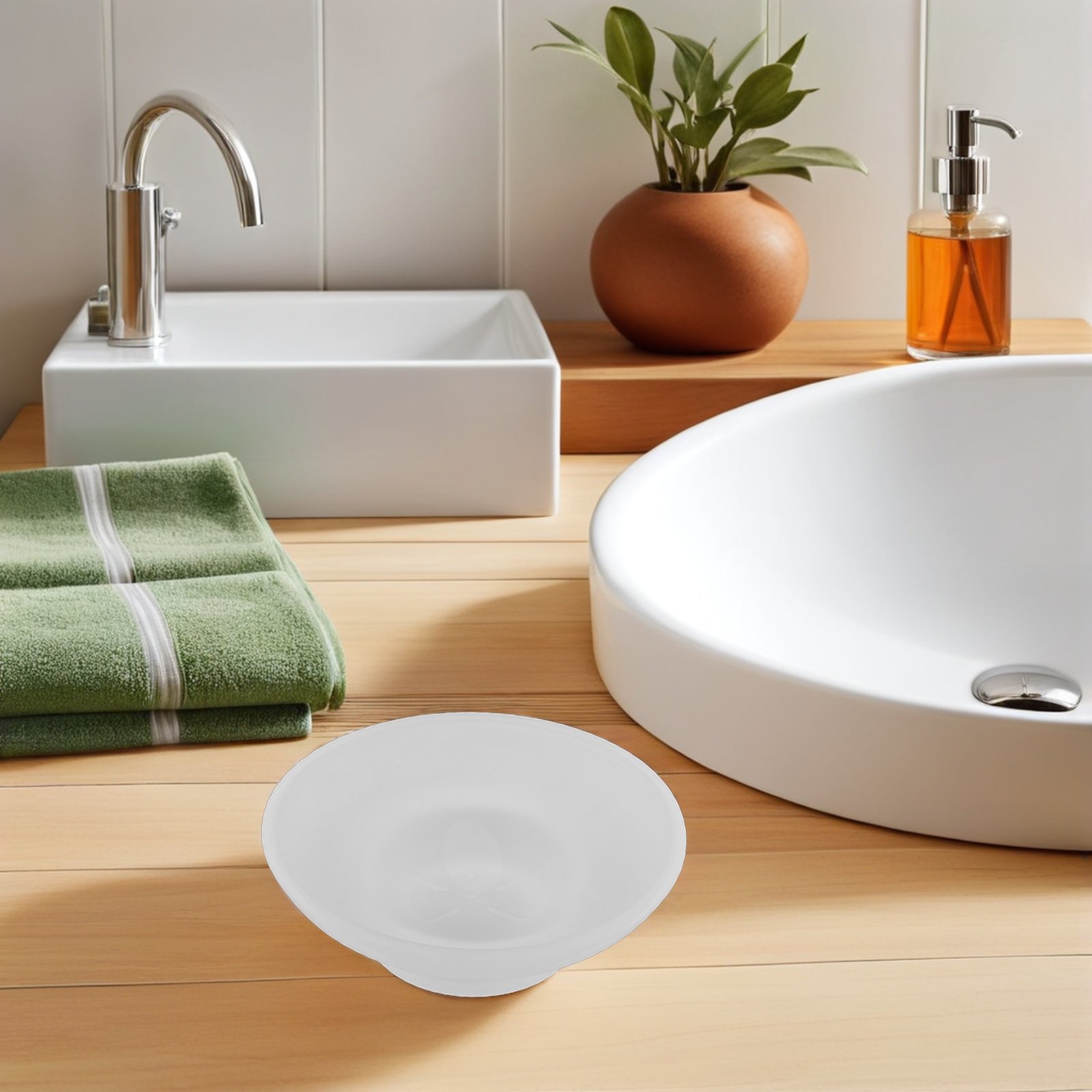 Glass Soap Dish - Clear Glass Soap Dish Round Frosted
