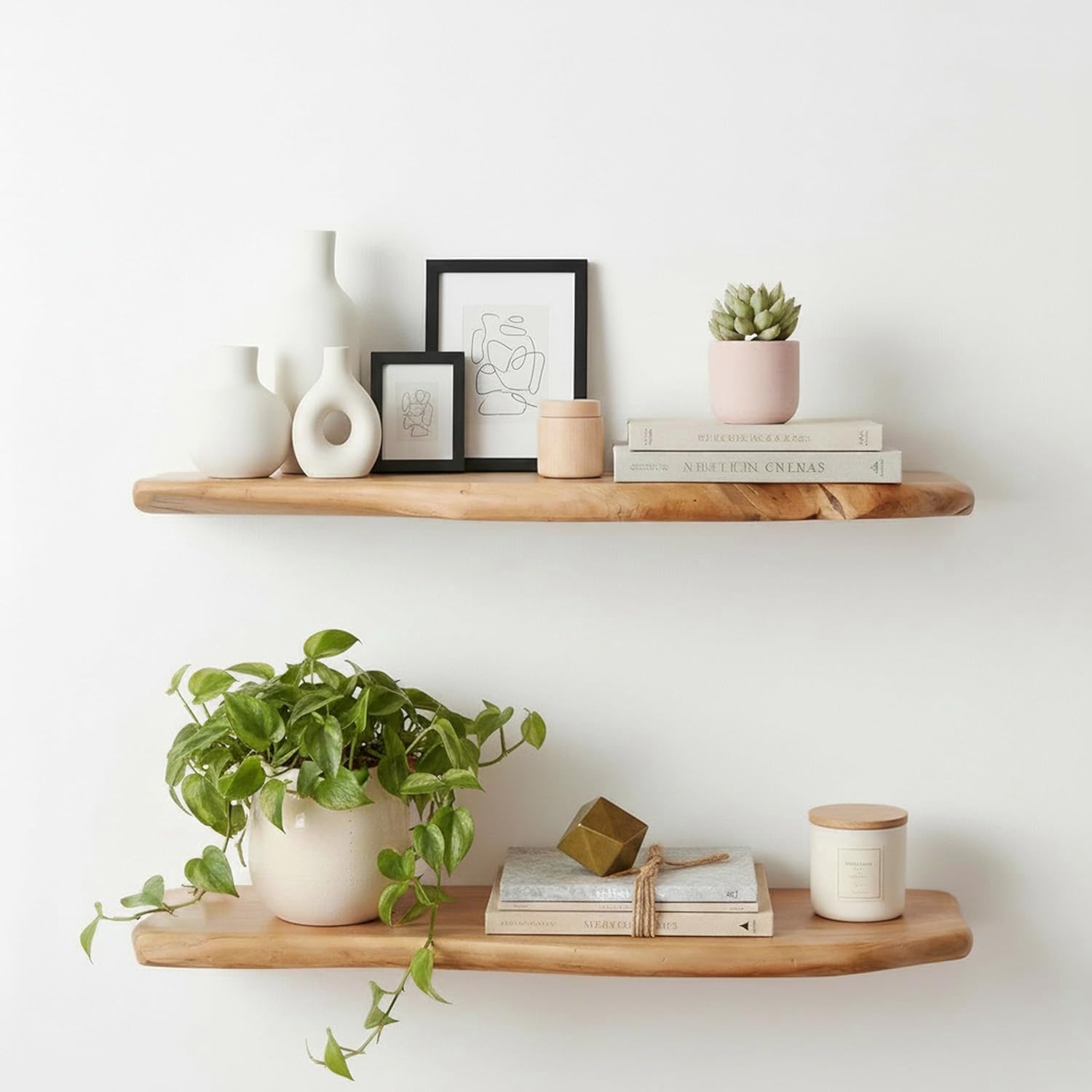 Home Bathroom Images - 24 Inch Cedar Floating Shelves Set
