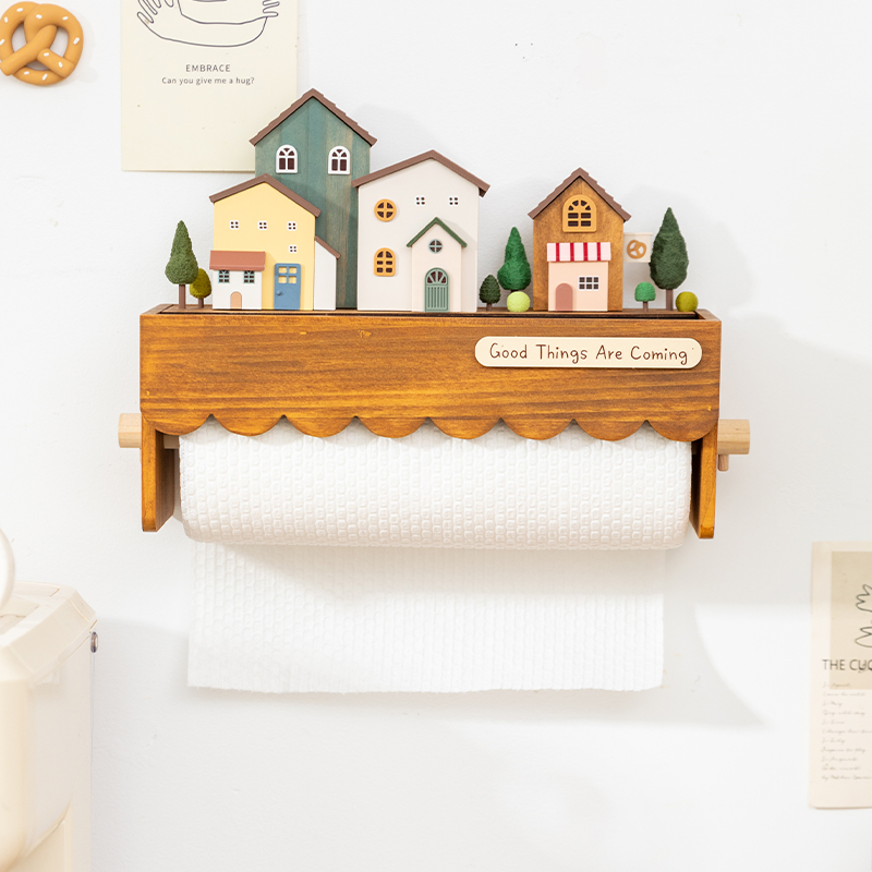 Wood Wall Mounted Paper Towel  - Home Bathroom Towel Dispenser ulasan dan harga