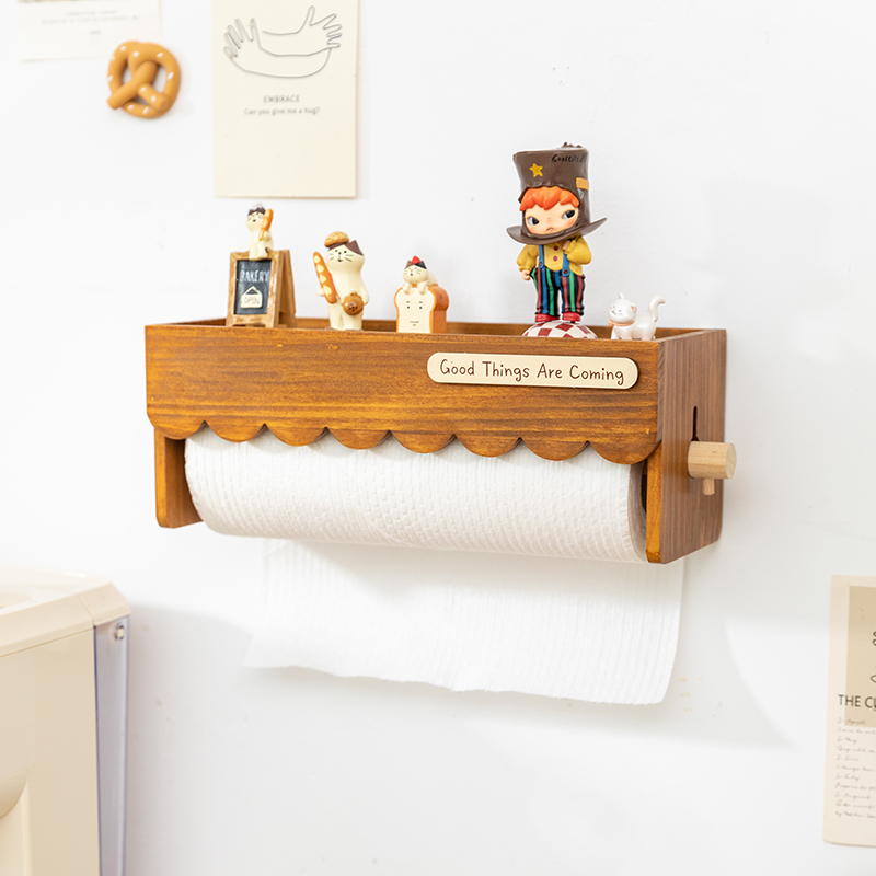 Wood Wall Mounted Paper Towel  - Home Bathroom Towel Dispenser ulasan dan harga