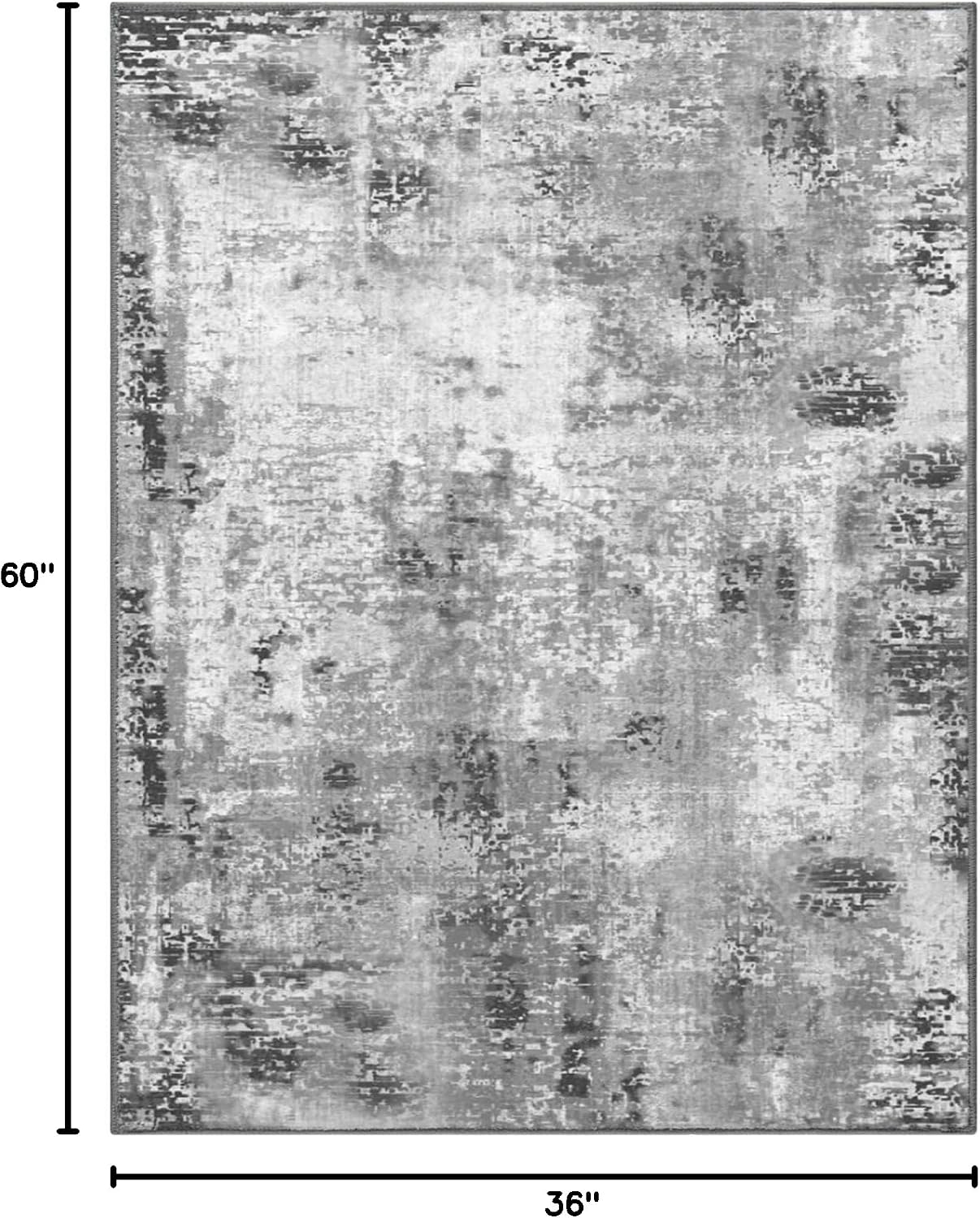 Washable Boho Rug 3x5 Grey Abs - Home Bathroom Images ulasan dan harga