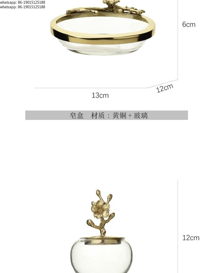 European Style Gold Brass Glas - Glass Soap Dish ulasan dan harga