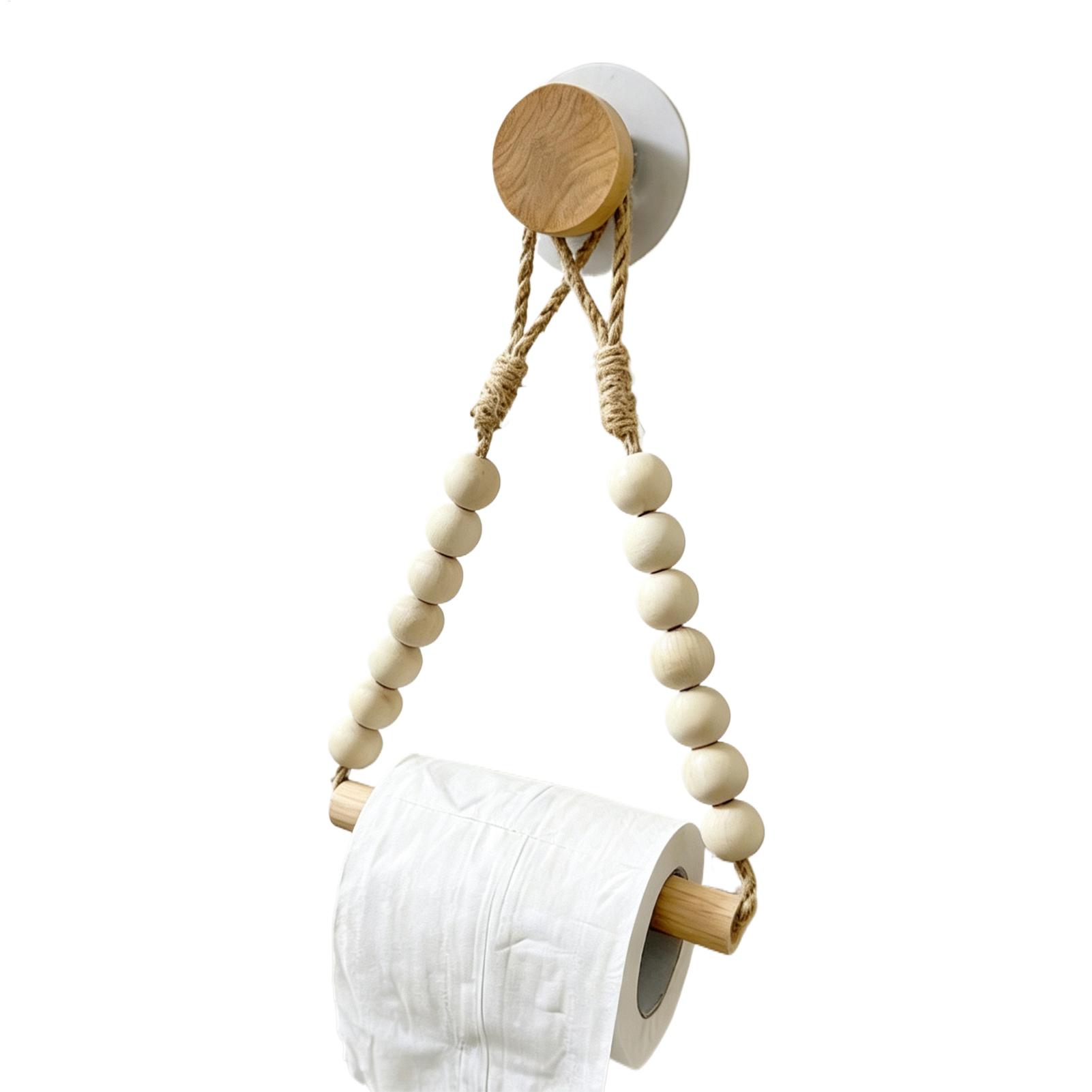 Toilet Paper Holder Wood Bead  - Home Bathroom Towel Dispenser ulasan dan harga