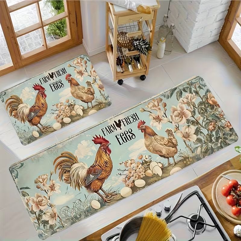 Farm Rooster And Flower Kitche - Home Goods Bathroom Sets ulasan dan harga