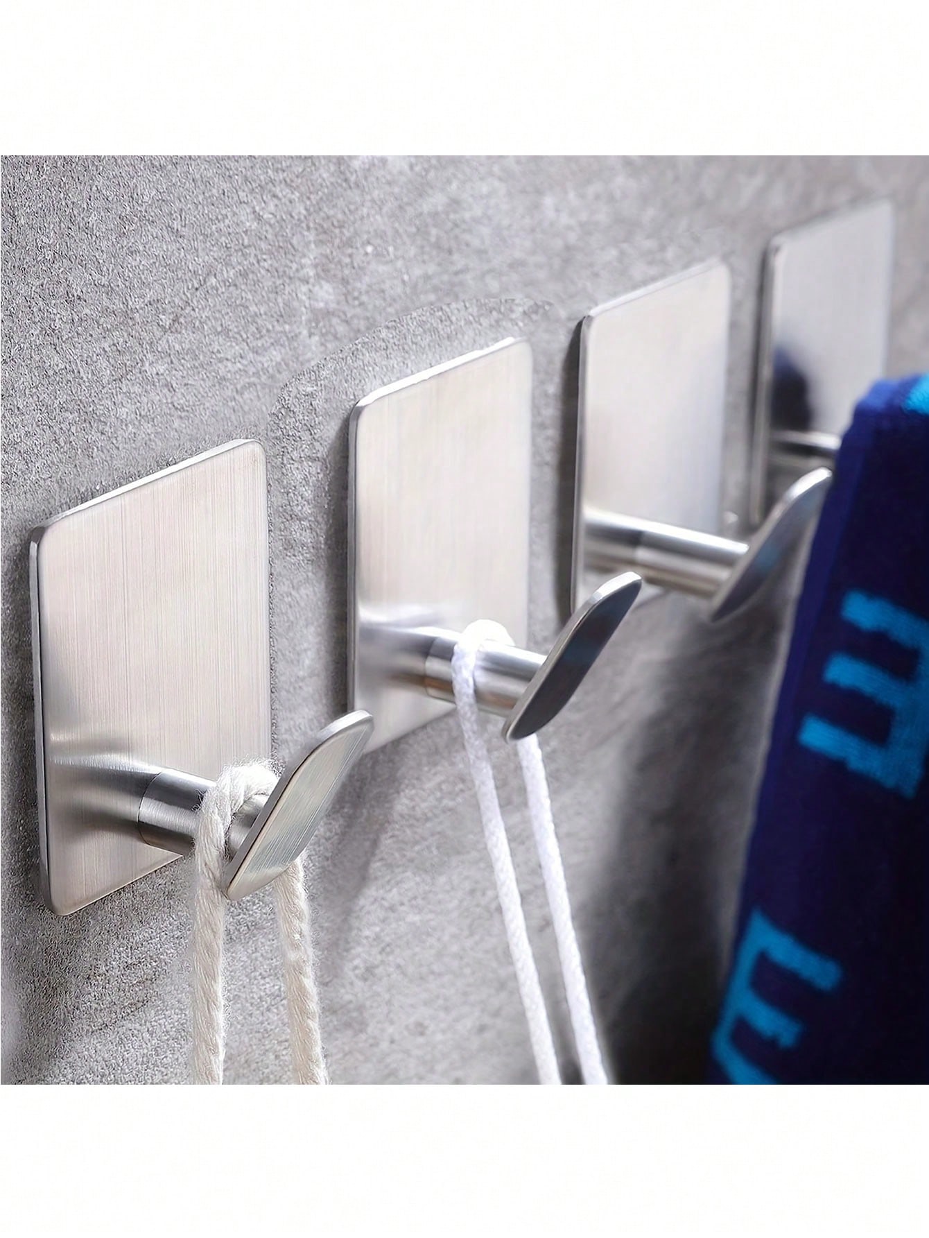 2pcs Adhesive Towel Hooks/Bath - Home Bathroom Wall Decor ulasan dan harga