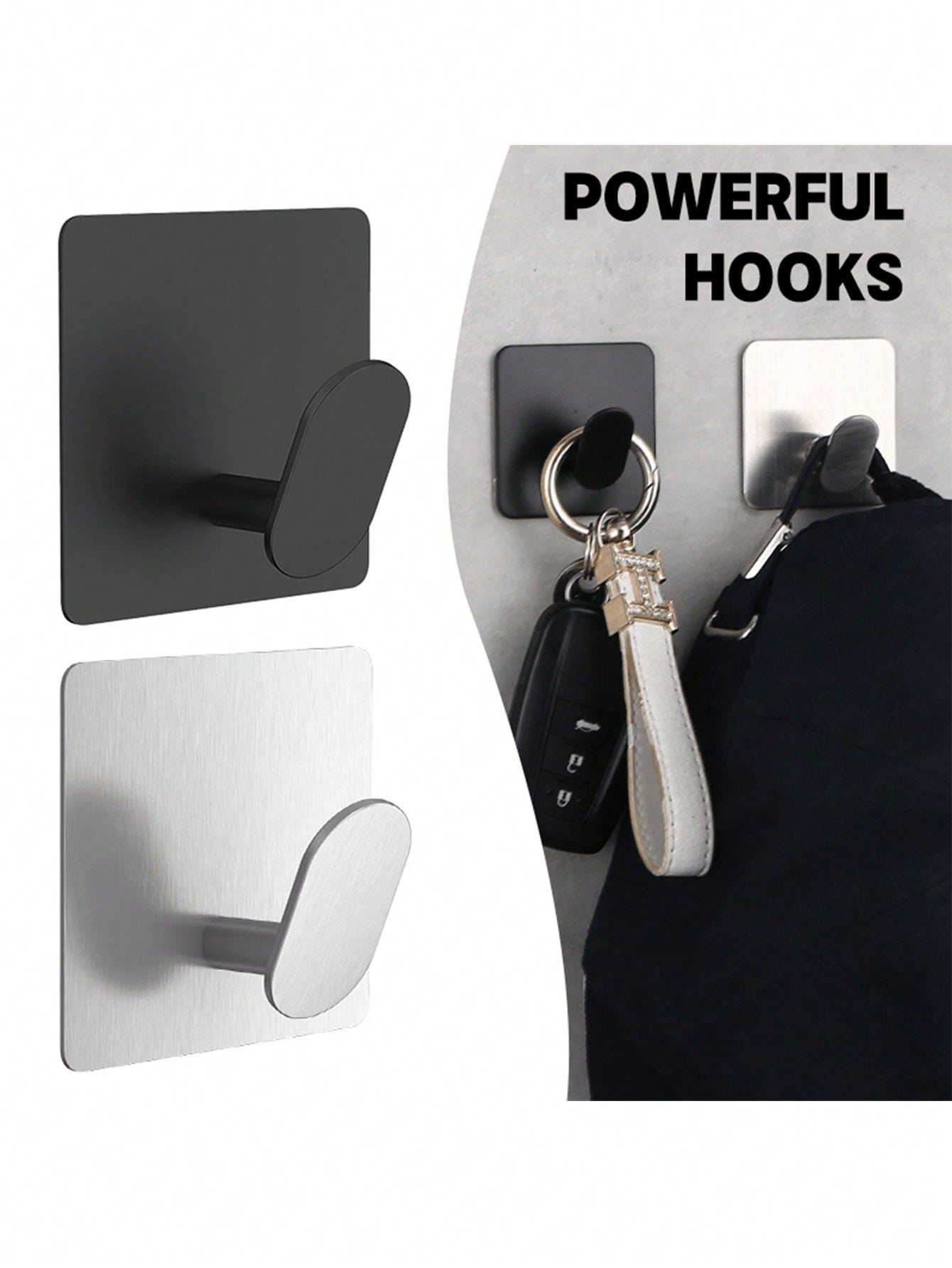 2pcs Adhesive Towel Hooks/Bath - Home Bathroom Wall Decor ulasan dan harga