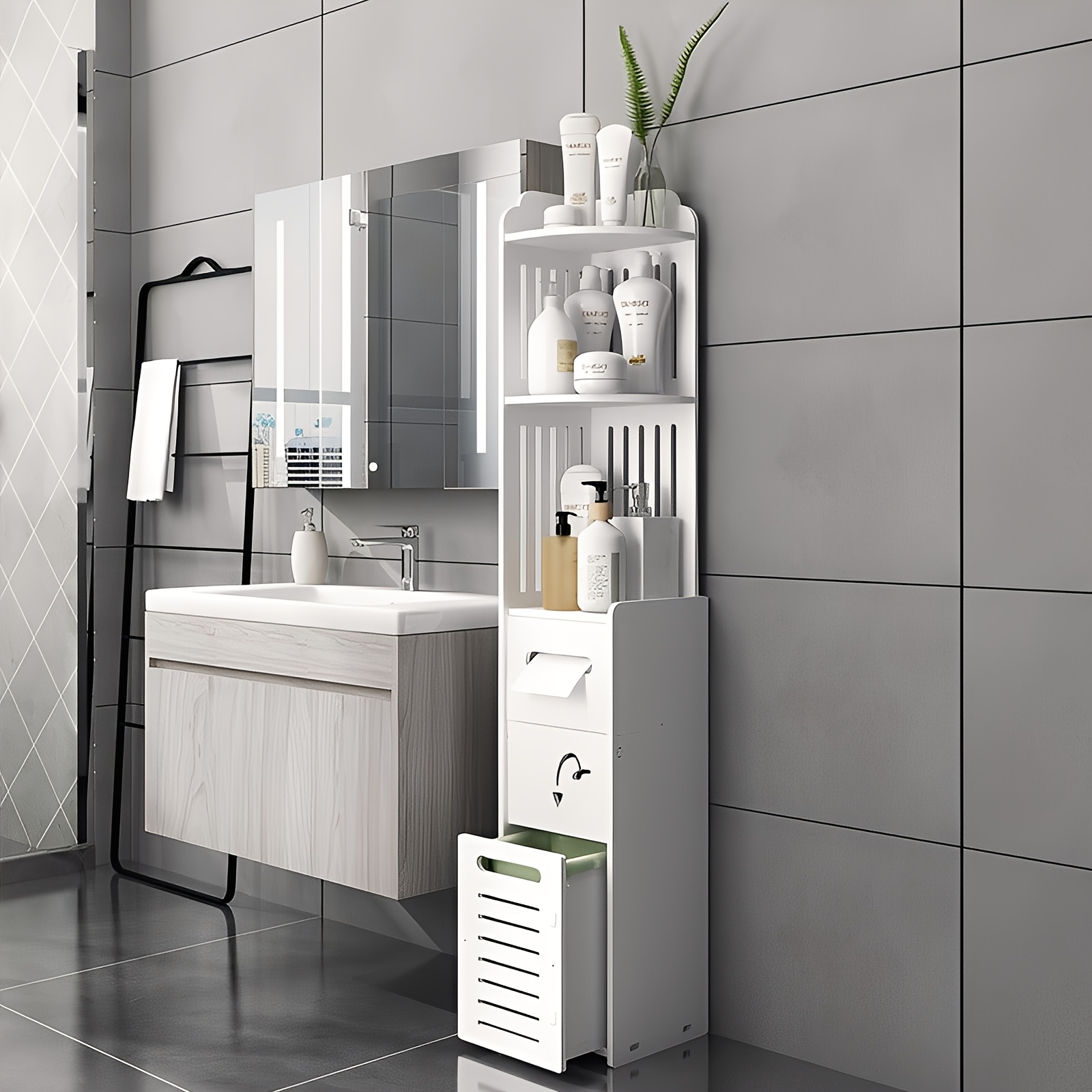 Space-Saving Bathroom Cabinet, - Home Bathroom Accessories ulasan dan harga