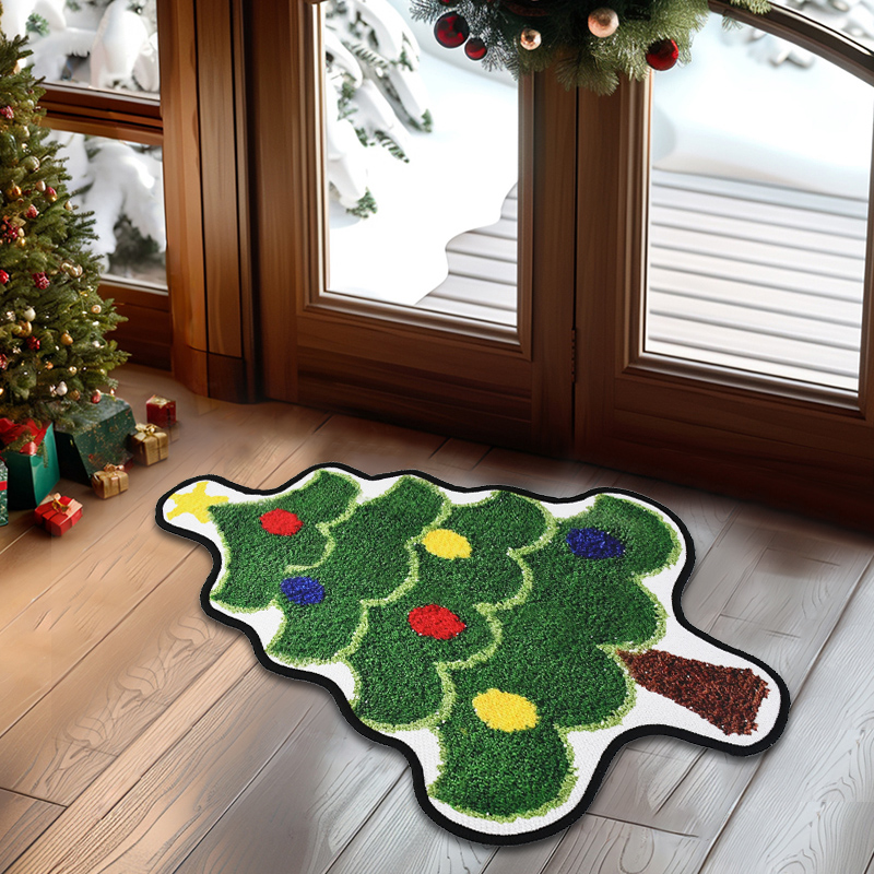 1pc Christmas Tree Shape Carpe - Home Bathroom Pic ulasan dan harga