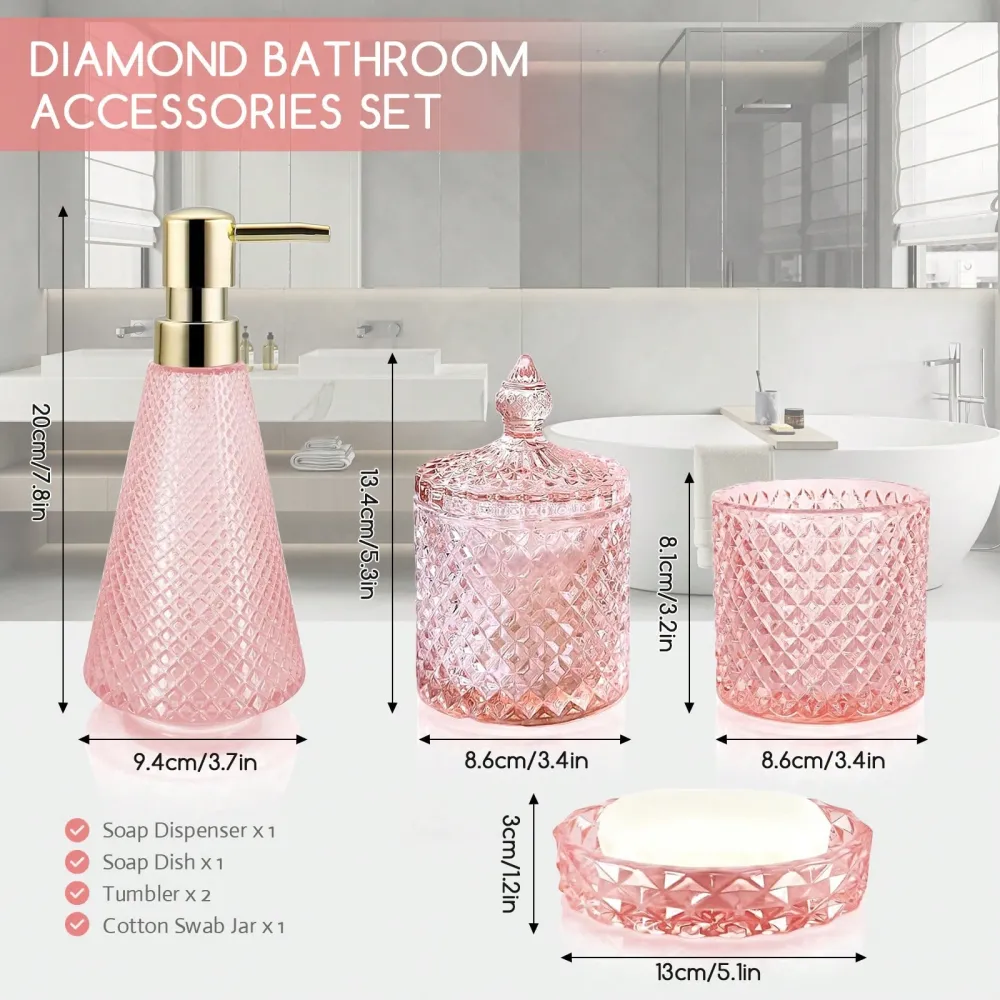 Pink Glass Bathroom Accessorie - Glass Soap Dish ulasan dan harga