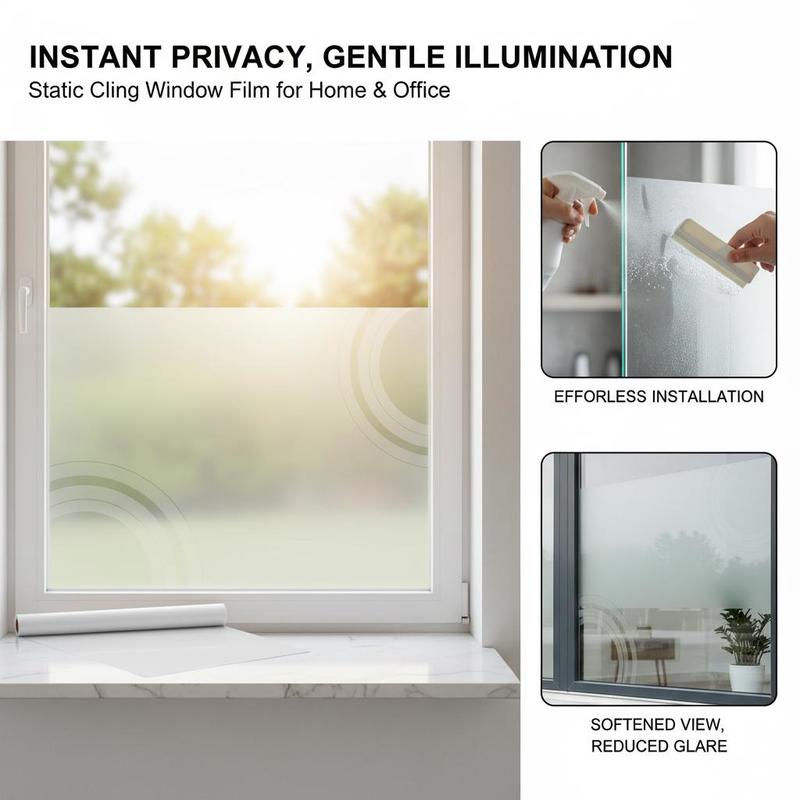Frosted Window Cover 23.6 in x - Home Bathroom Window Tint ulasan dan harga
