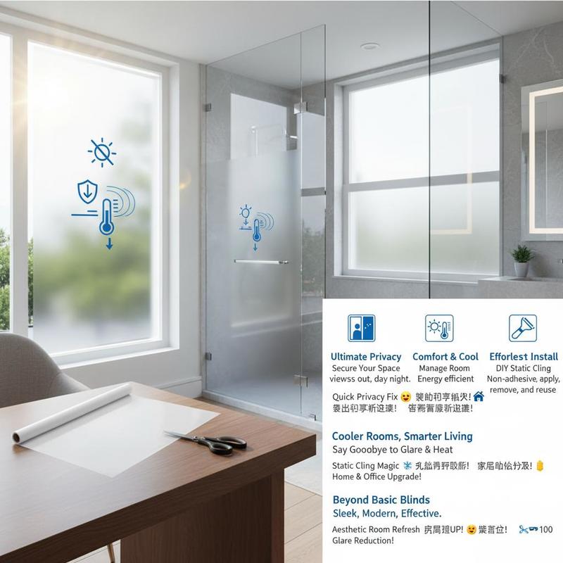Frosted Window Cover 23.6 in x - Home Bathroom Window Tint ulasan dan harga