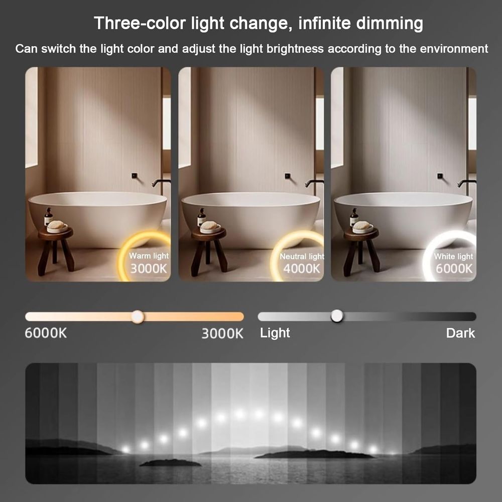 51x35 Semicircle LED Lighted V - Bathroom Mirror Led ulasan dan harga