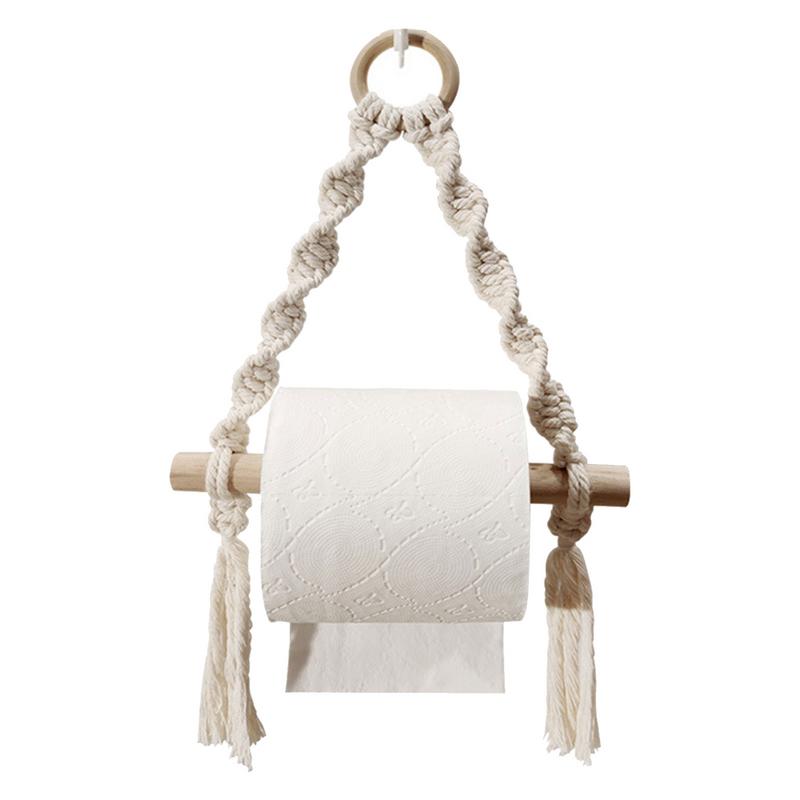 Hand Woven Wooden Toilet Paper - Home Bathroom Towel Dispenser ulasan dan harga