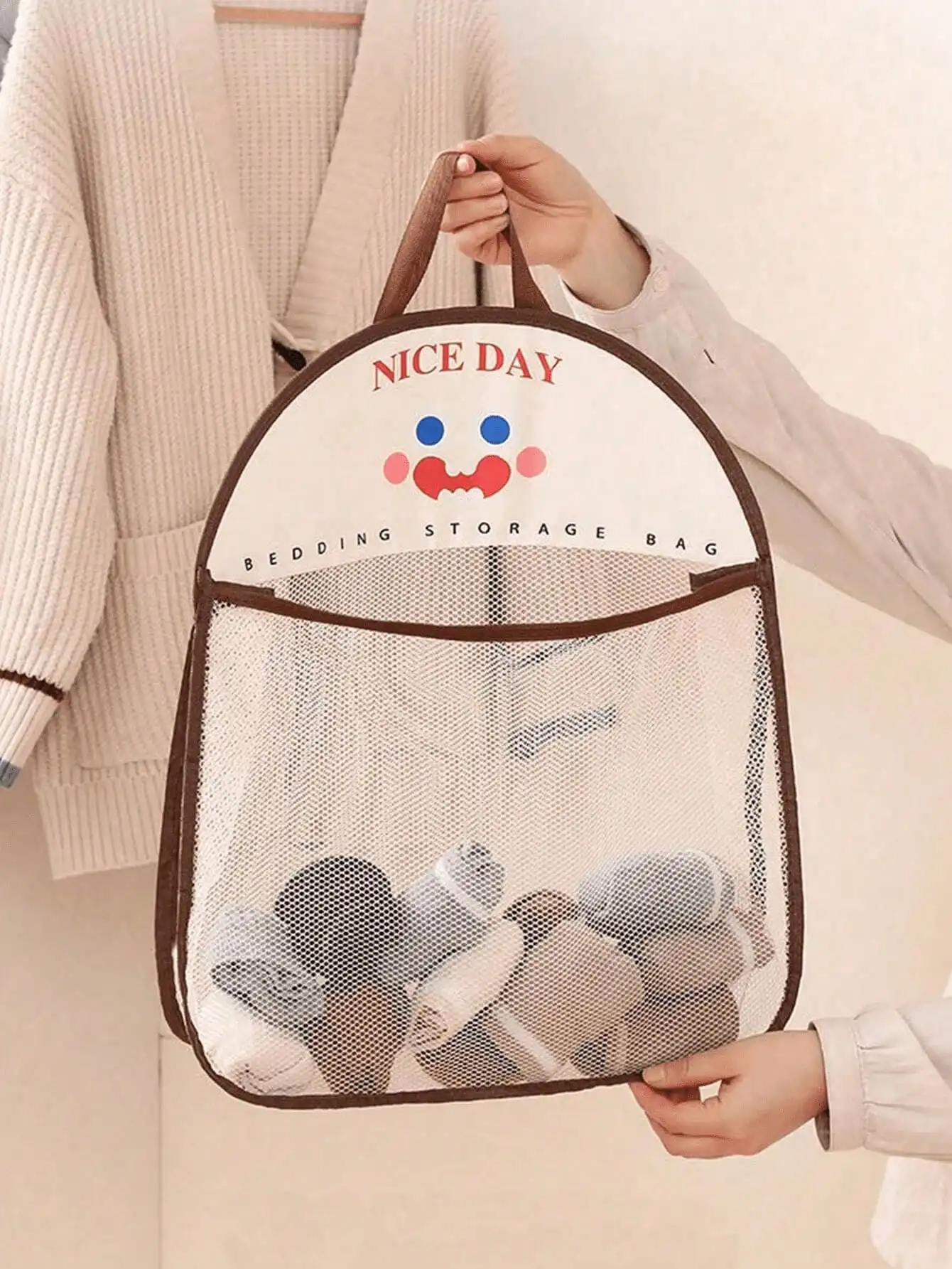 4pcs Hanging Mesh Storage Bags - Home Essentials Bathroom Organizer ulasan dan harga