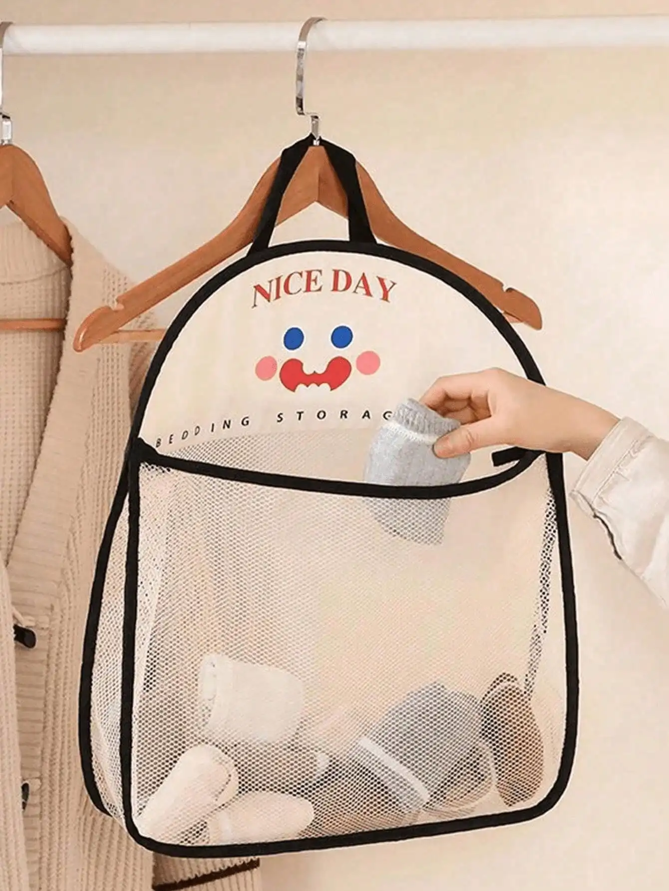 4pcs Hanging Mesh Storage Bags - Home Essentials Bathroom Organizer ulasan dan harga