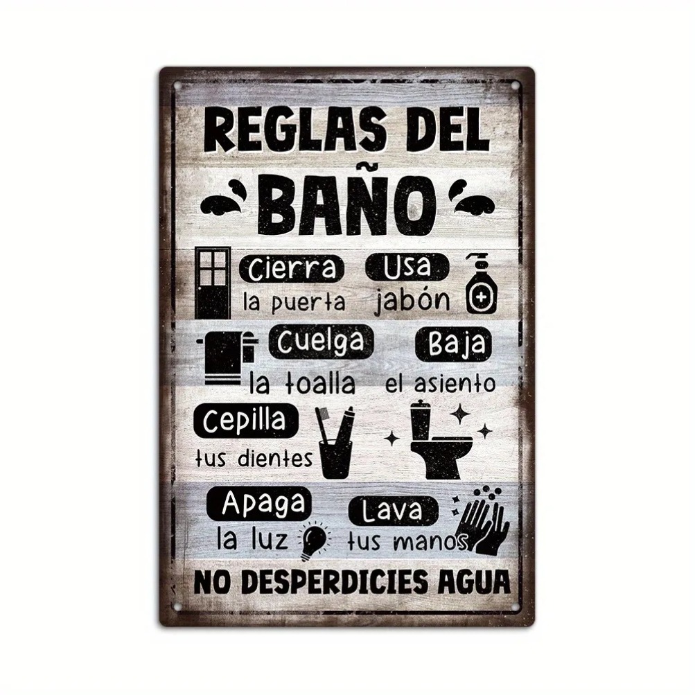 1pc Spanish Vintage Bathroom R - Home Bathroom Wall Decor ulasan dan harga