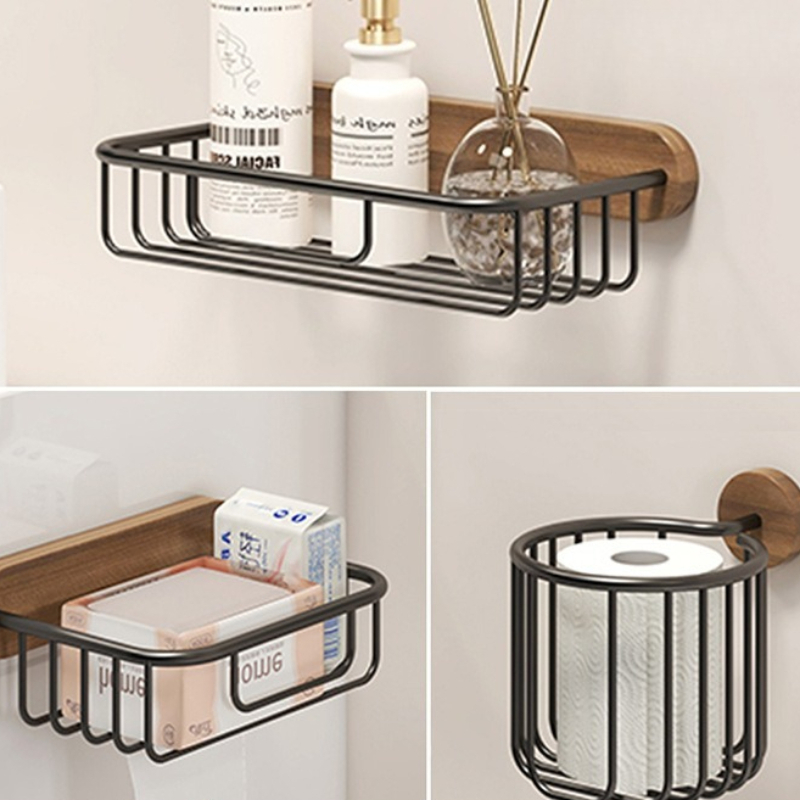 Solid Wood Tissue Holder Witho - Home Bathroom Paper Towel Holder ulasan dan harga