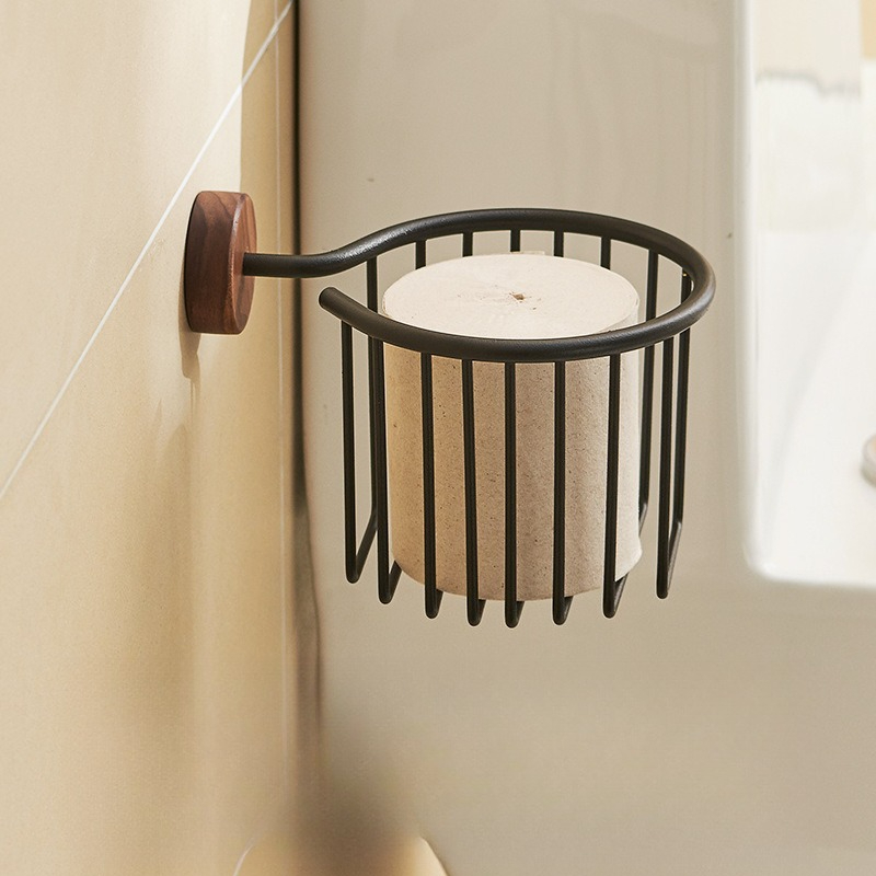 Solid Wood Tissue Holder Witho - Home Bathroom Paper Towel Holder ulasan dan harga