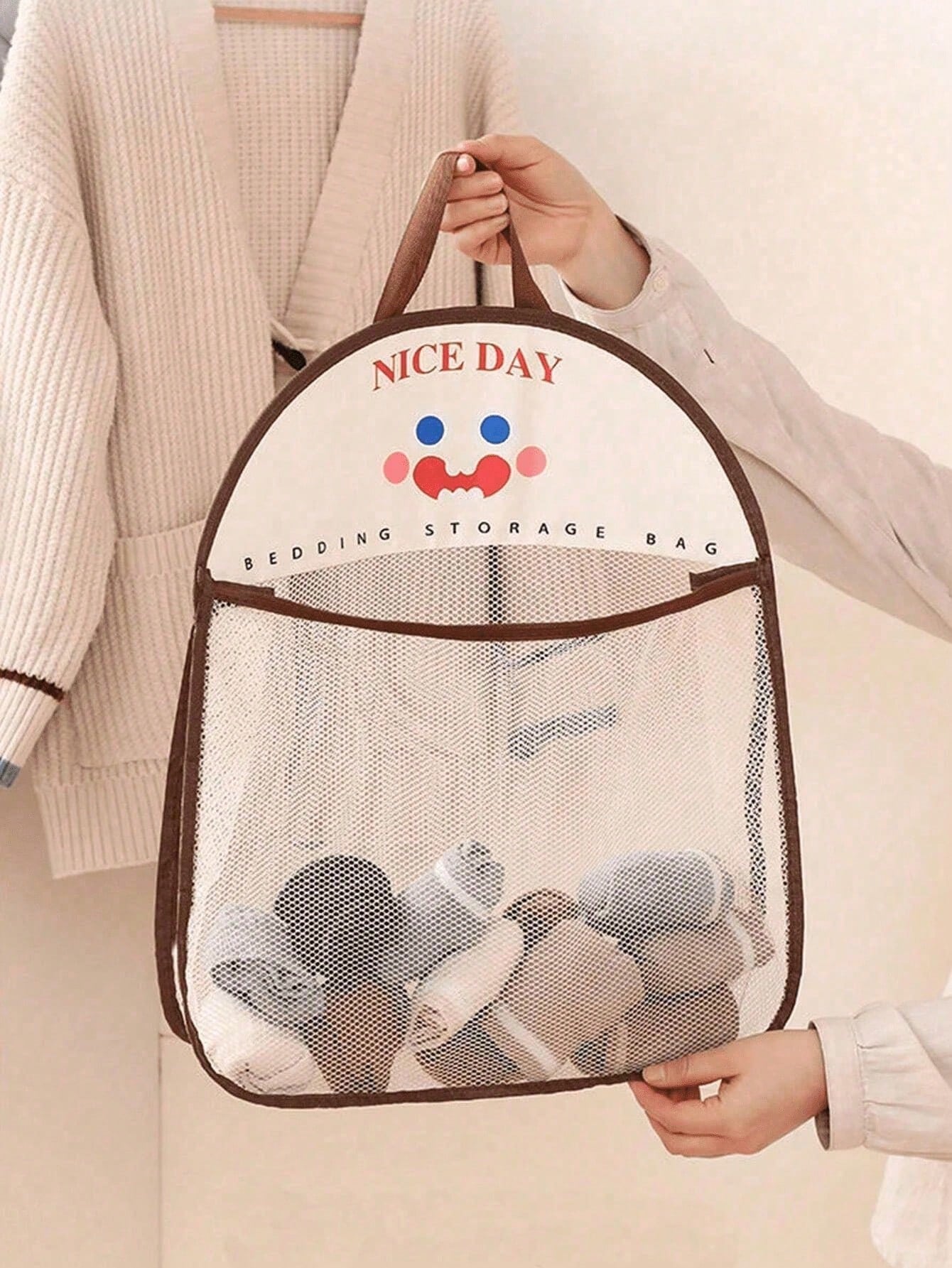 1/2pcs Hanging Mesh Storage Ba - Home Essentials Bathroom Organizer ulasan dan harga