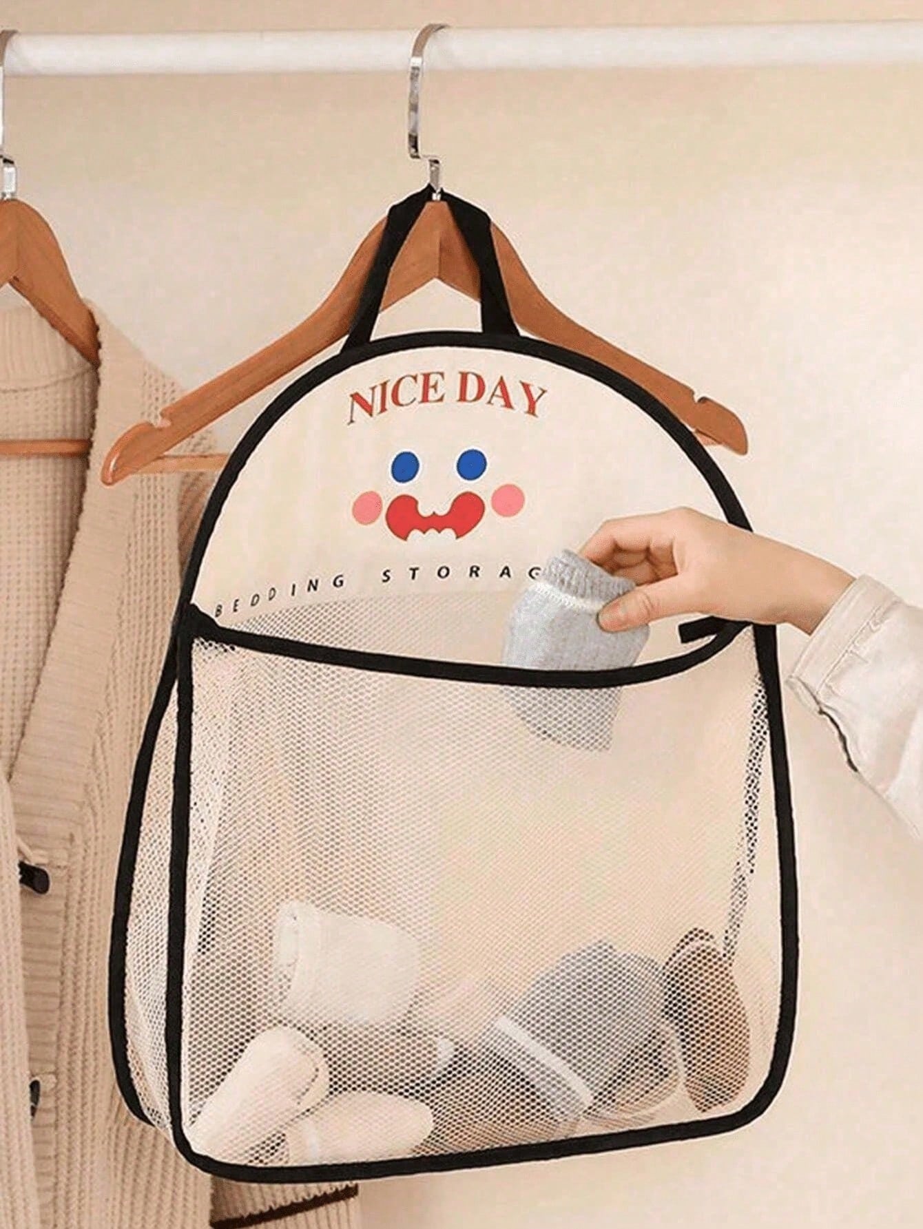 1/2pcs Hanging Mesh Storage Ba - Home Essentials Bathroom Organizer ulasan dan harga