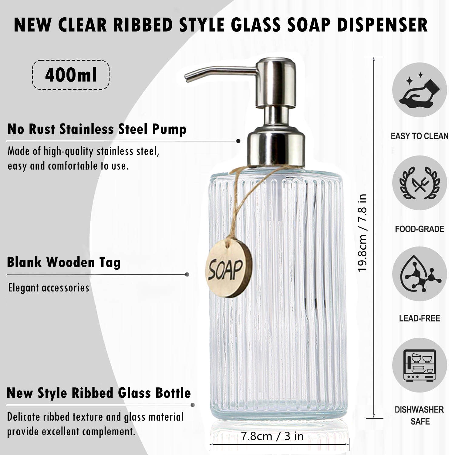 Glass Soap Dispenser with Rust - Glass Soap Dish ulasan dan harga