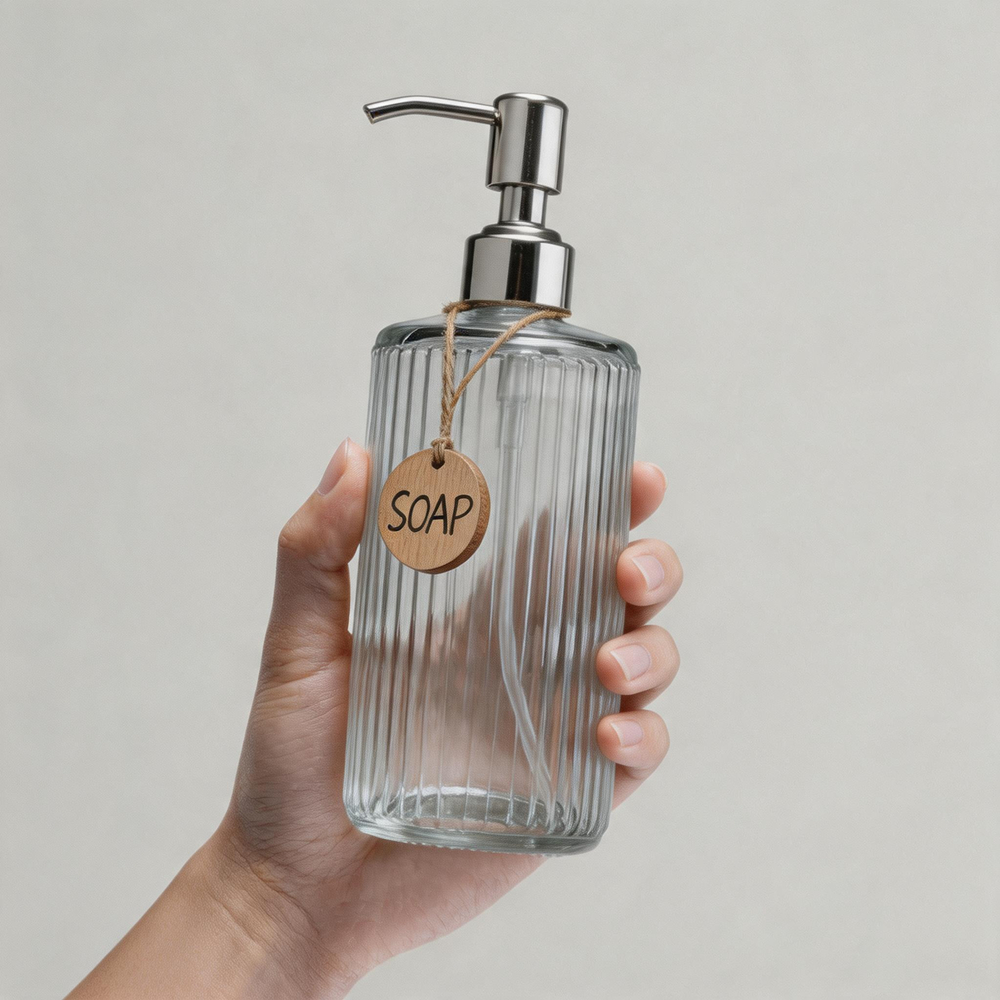 Glass Soap Dispenser with Rust - Glass Soap Dish ulasan dan harga