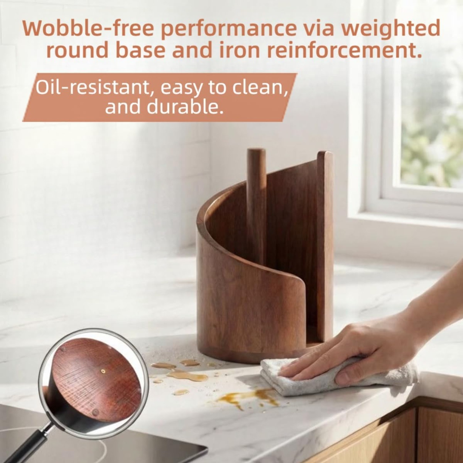 Natural Wood Kitchen Paper Tow - Home Bathroom Towel Dispenser ulasan dan harga