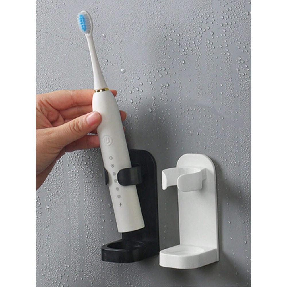 1pc No Drill Electric Toothbru - Home Essentials Bathroom Organizer ulasan dan harga
