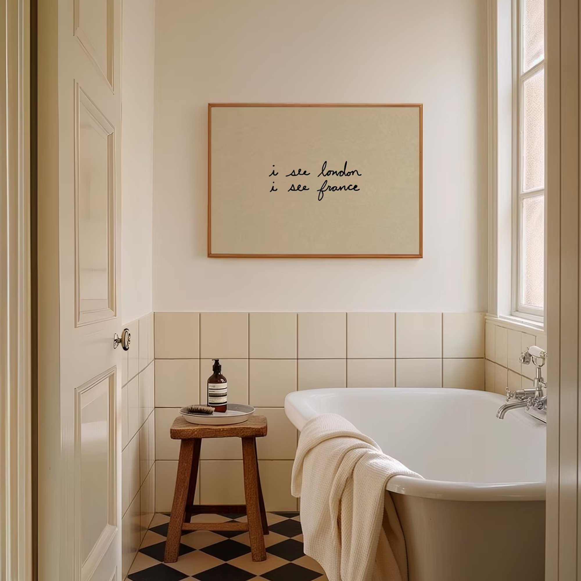 Simple Trendy Bathroom I See L - Home Bathroom Wall Decor ulasan dan harga