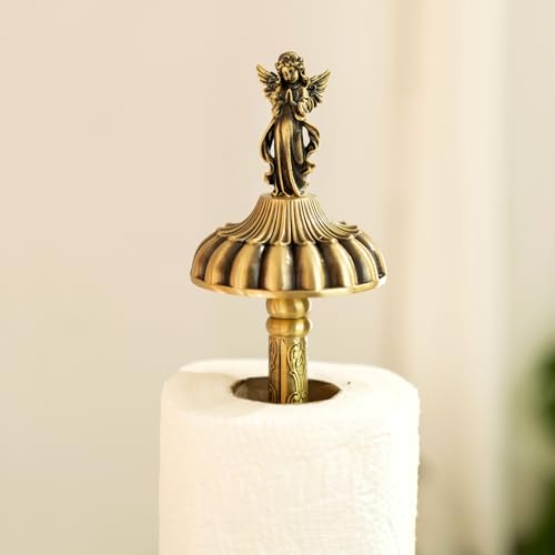 Antique-Style Brass Angel-Topp - Home Bathroom Towel Dispenser ulasan dan harga
