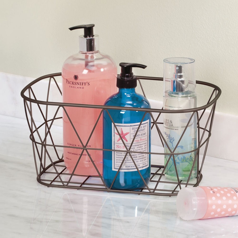 Bronze Steel Wire Storage Bask - Home Essentials Bathroom Organizer ulasan dan harga