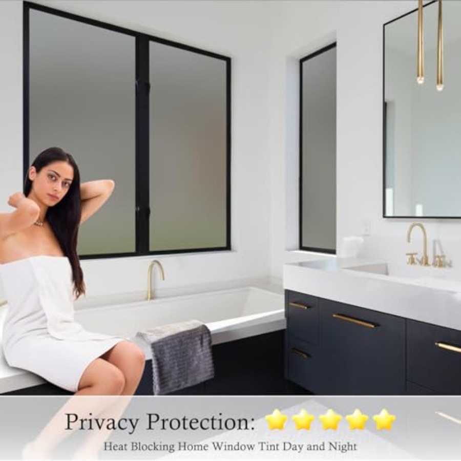 Window Privacy Film Frosted Gl - Home Bathroom Window Tint ulasan dan harga