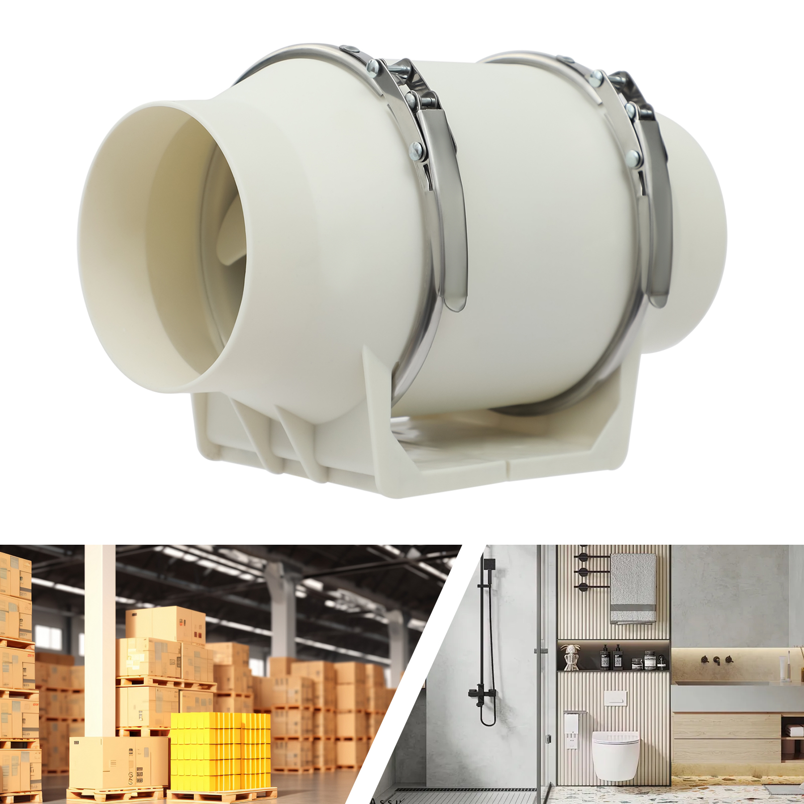35W 110V Inline Duct Fan 220m³ - Home Bathroom Ventilation ulasan dan harga