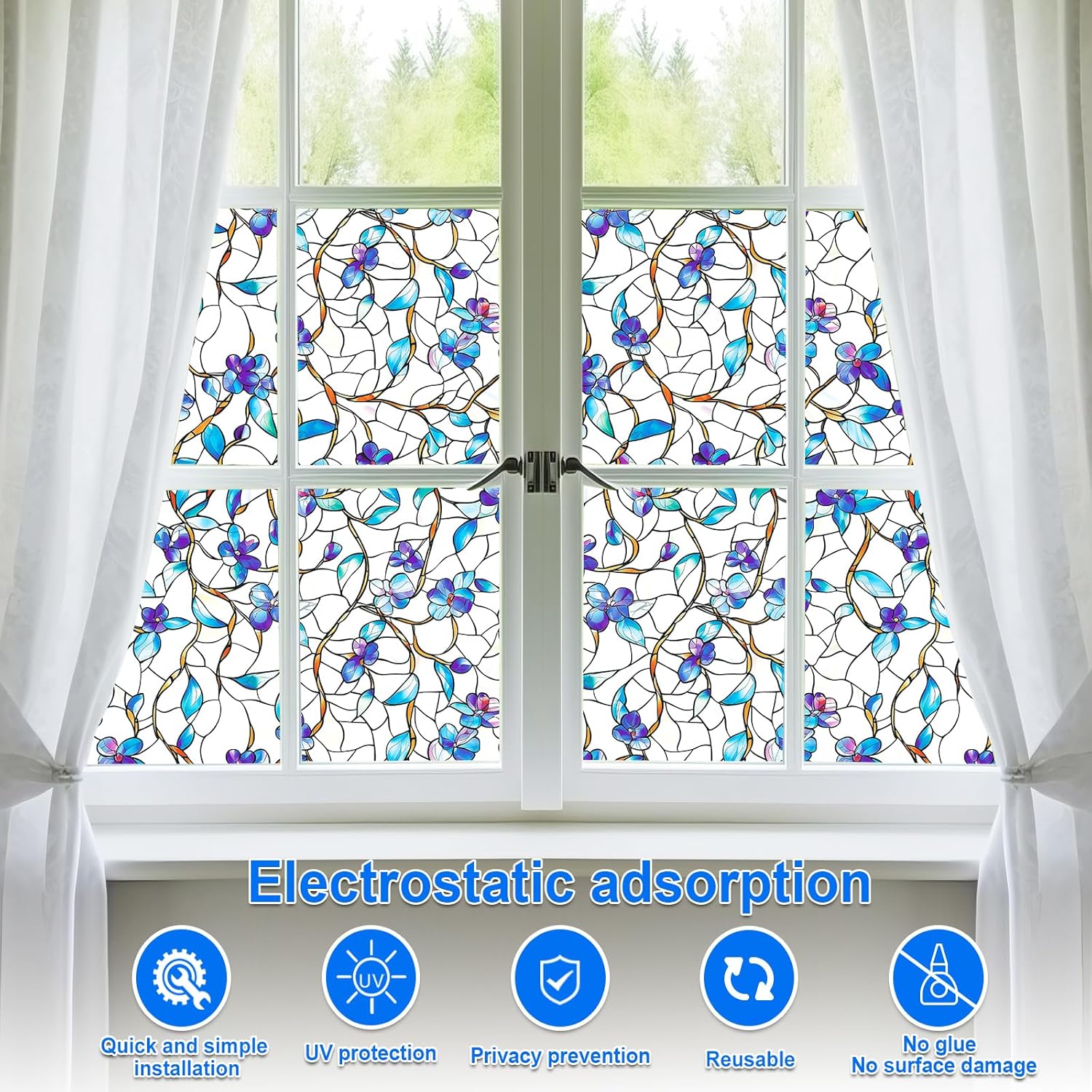 Frosted Glass Window Film, UV  - Home Bathroom Window Tint ulasan dan harga