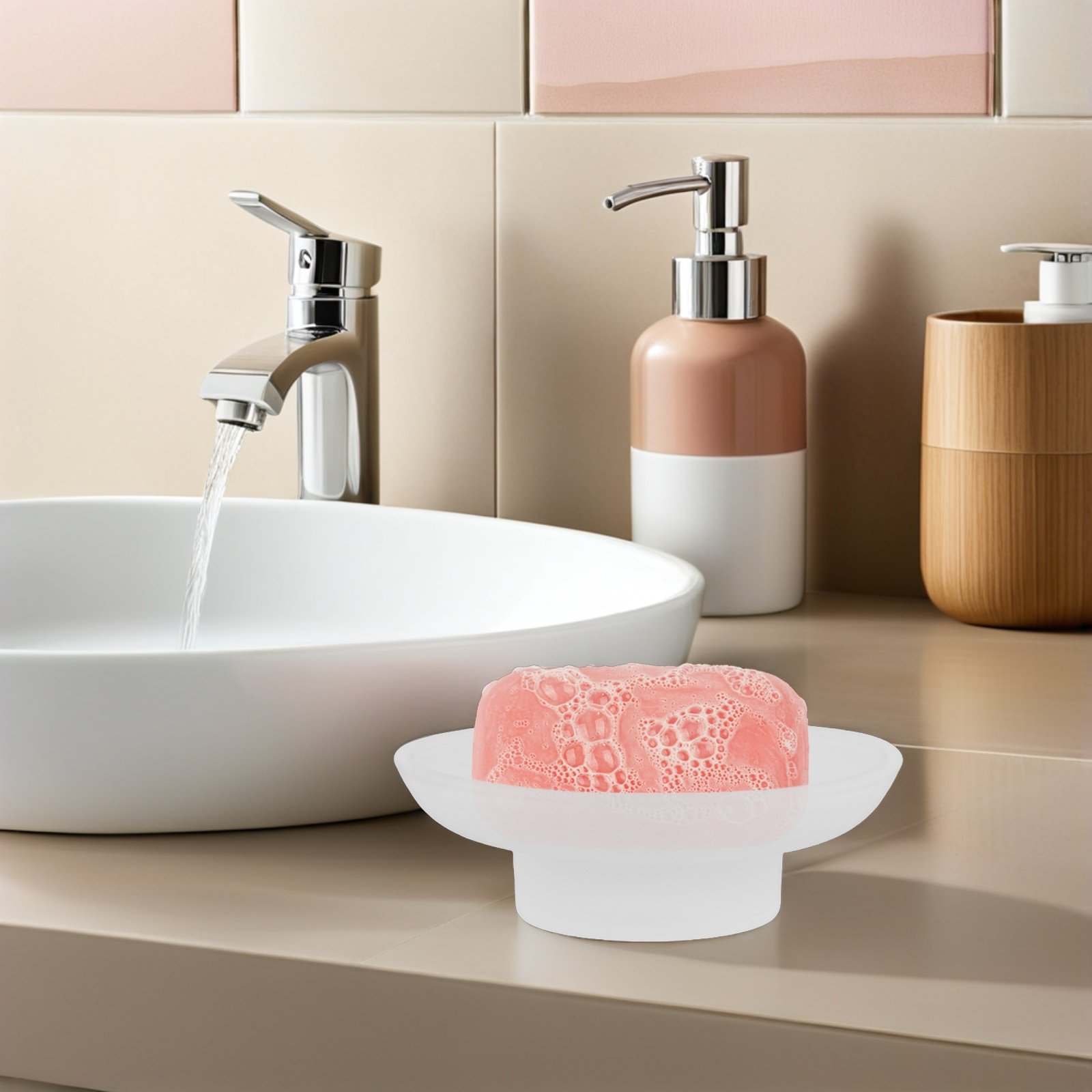 Clear Glass Soap Dish Round Fr - Glass Soap Dish ulasan dan harga