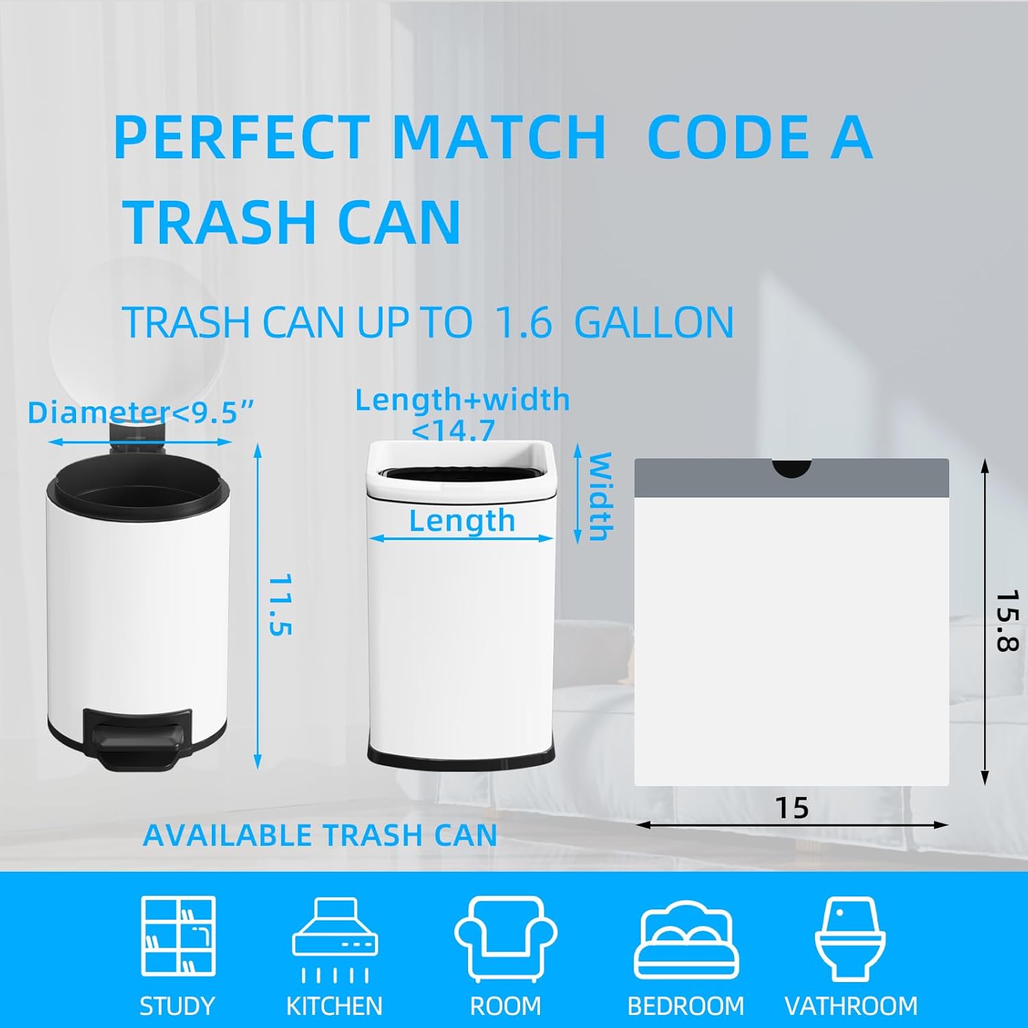 1.6 Gallon Mini Drawstring Tra - Home Bathroom Images ulasan dan harga