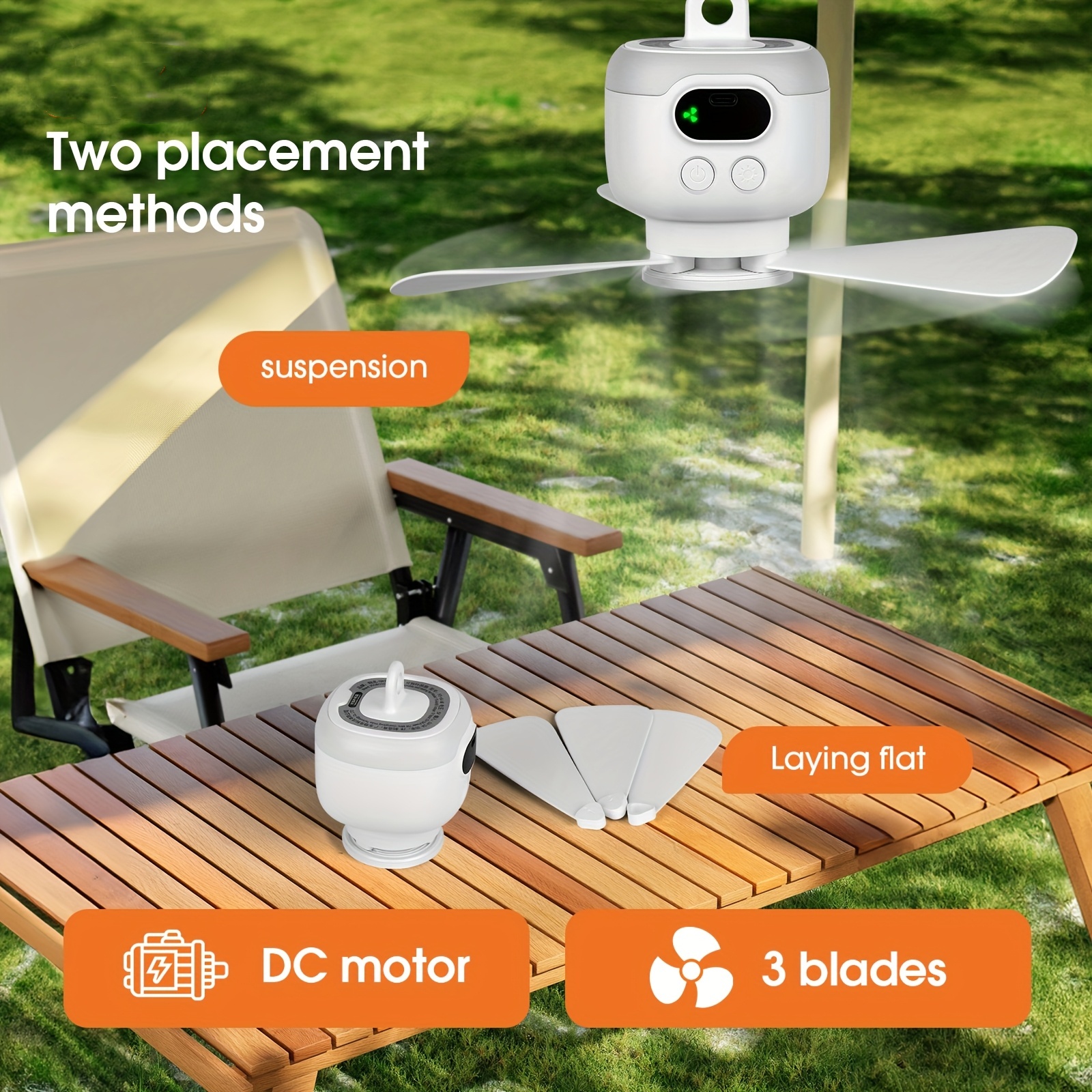 Portable Ceiling Fans 8000mAh  - Home Bathroom Ventilation ulasan dan harga