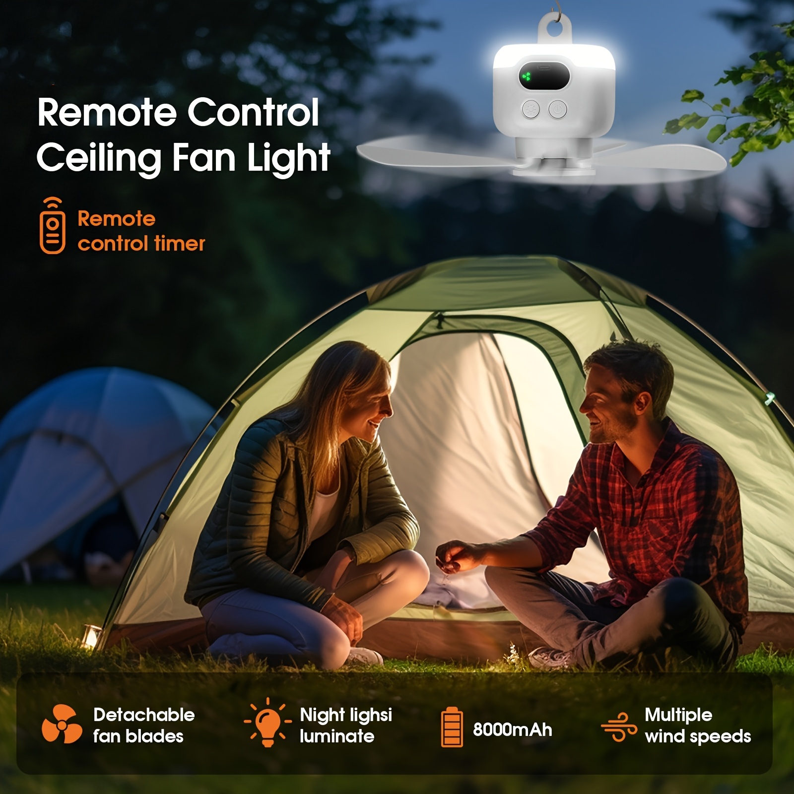 Portable Ceiling Fans 8000mAh  - Home Bathroom Ventilation ulasan dan harga
