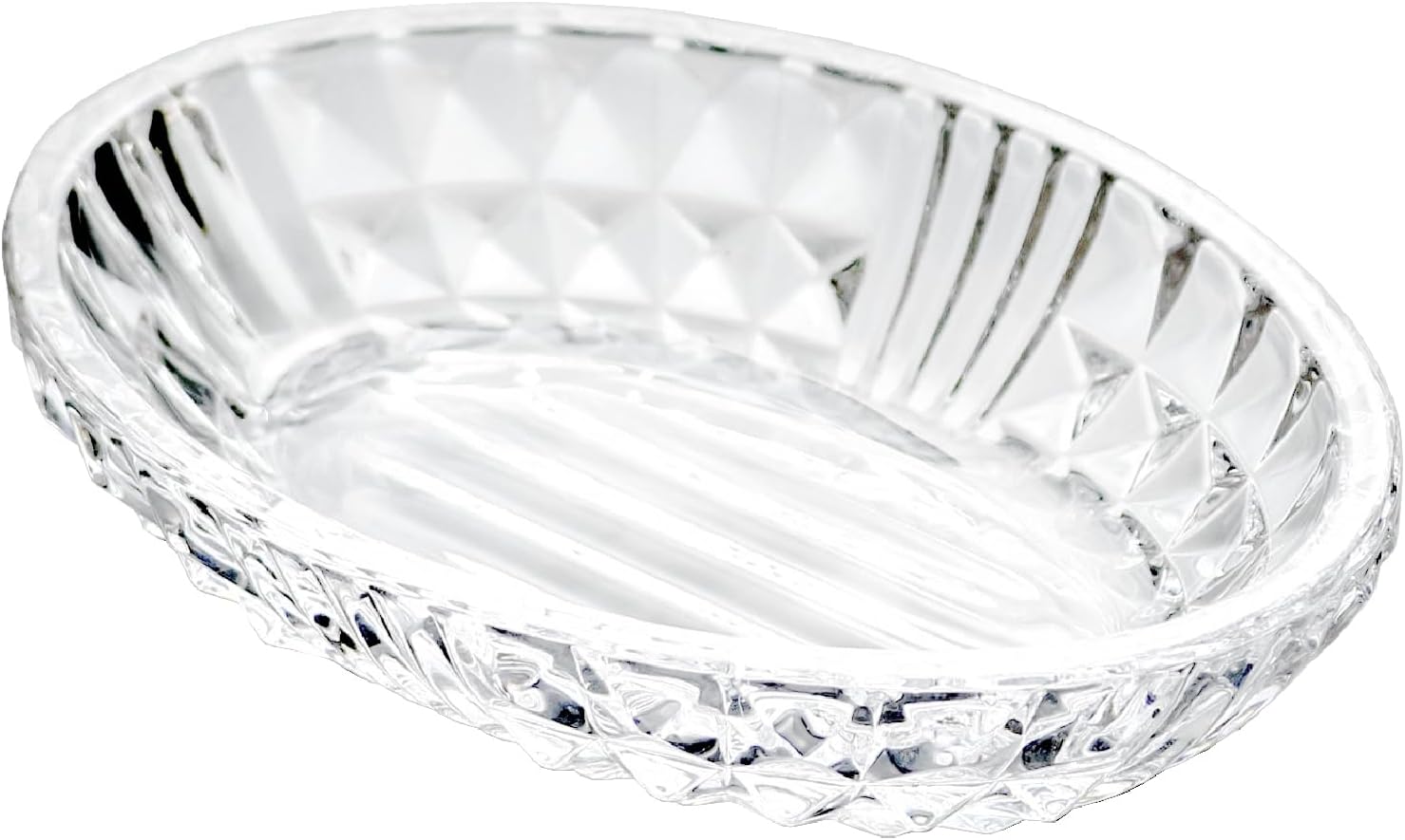 Oval Clear Glass Soap Dish wit - Glass Soap Dish ulasan dan harga