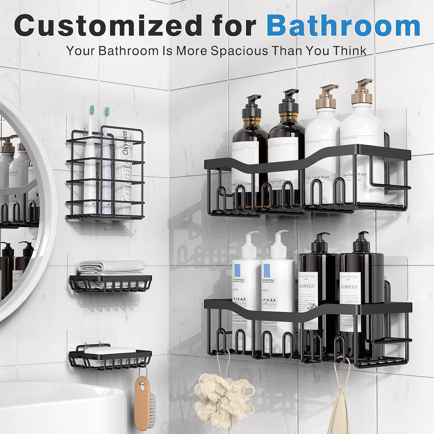 5-Pack Rustproof Stainless Ste - Home Essentials Bathroom Organizer ulasan dan harga