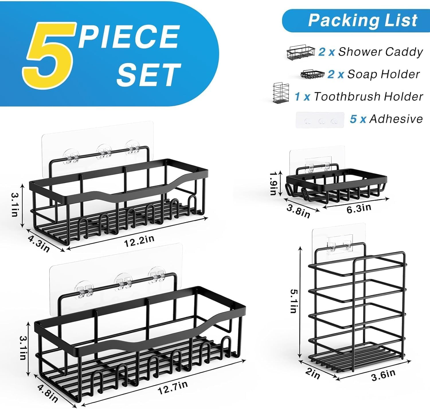 5-Pack Rustproof Stainless Ste - Home Essentials Bathroom Organizer ulasan dan harga