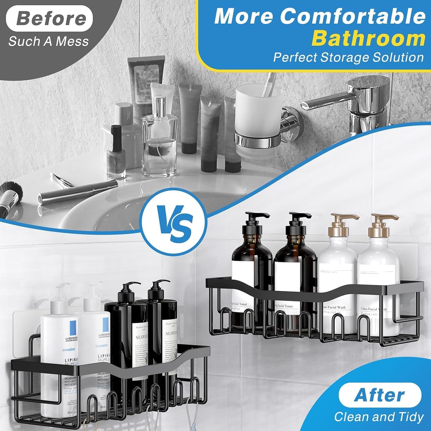 5-Pack Rustproof Stainless Ste - Home Essentials Bathroom Organizer ulasan dan harga