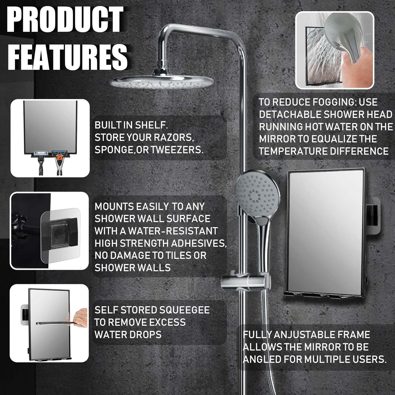 Shower Mirror for Shaving with - Home Bathroom Images ulasan dan harga