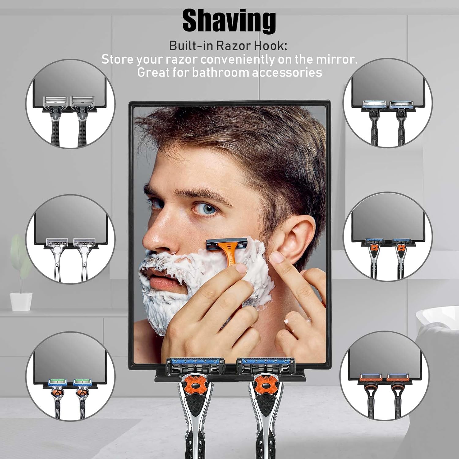 Shower Mirror for Shaving with - Home Bathroom Images ulasan dan harga