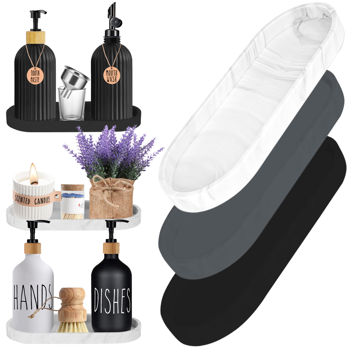 Bathroom Vanity Silicone Tray  - Home Essentials Bathroom Organizer ulasan dan harga