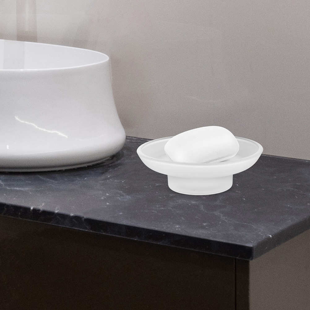 Frosted Glass Soap Dish Round  - Glass Soap Dish ulasan dan harga