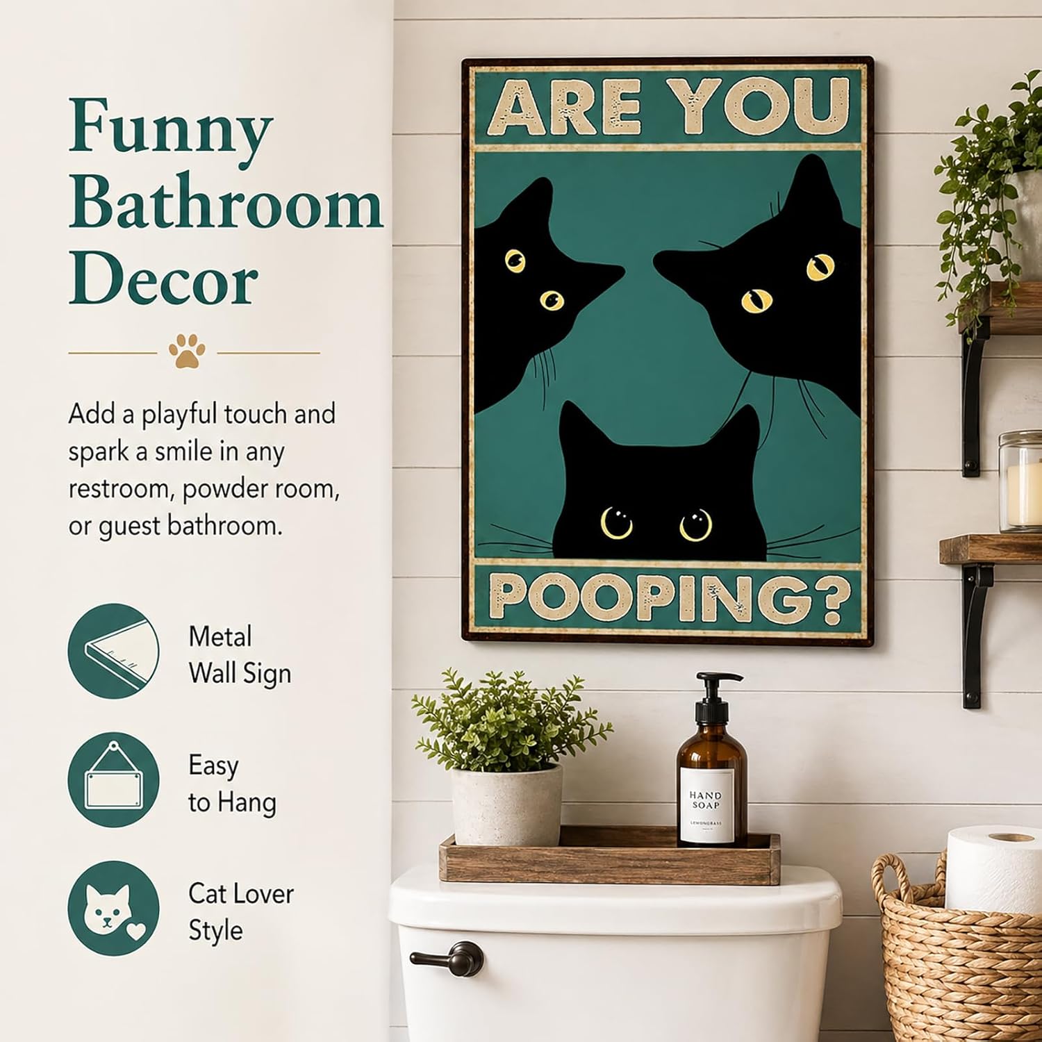 Vintage Decor Black Cat Wall A - Home Bathroom Wall Decor ulasan dan harga